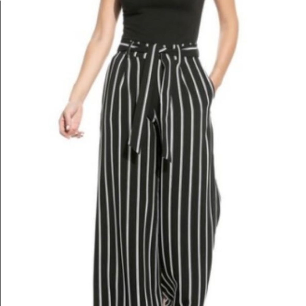 Zara Cullott Black and White Striped